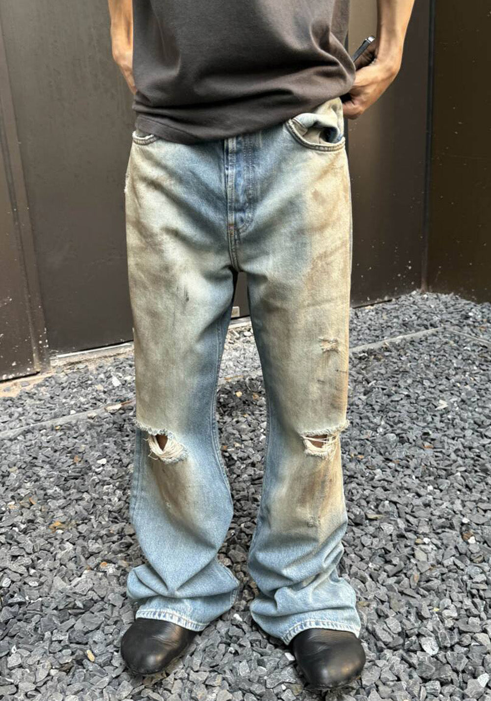 HAONANHUANG丨2021M Rework Dyed Flare Jeans - PSYLOS 1, HAONANHUANG丨2021M Rework Dyed Flare Jeans, Jeans, HAONANHUANG, PSYLOS 1